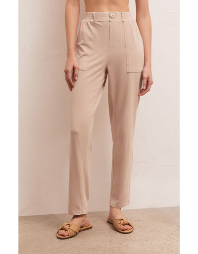Flirty Allure High Waist Faux Leather Legging In Taupe