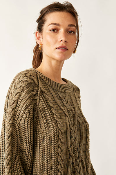 Free People C.O.Z.Y Pullover in Frosted Earth - FINAL SALE